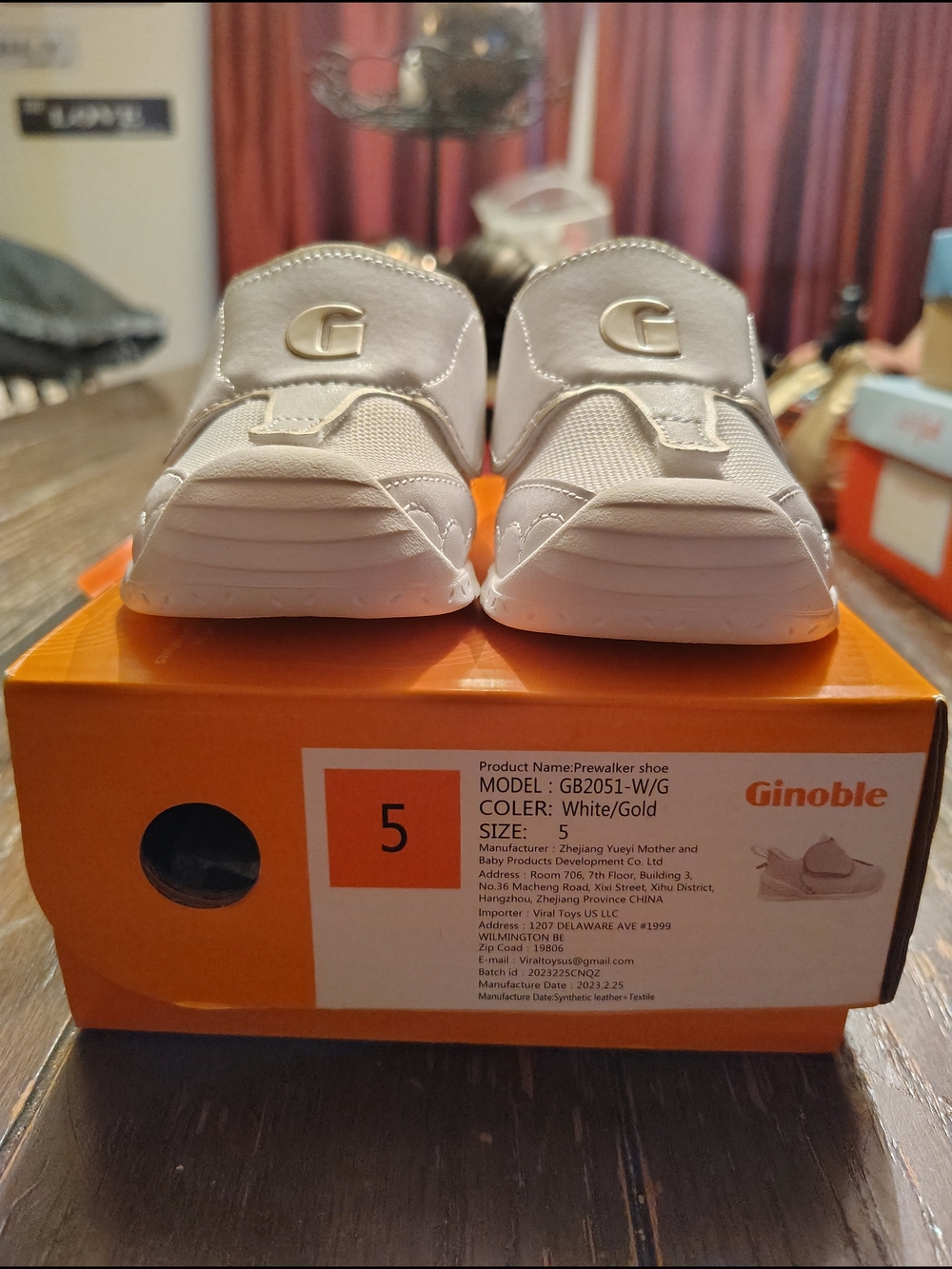 Kids White Toddler Walker Shoes - Size 5